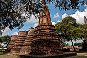 Ayutthaya, Thailand. Wat Phra Ram, A series of chedi located north of the west viharn.